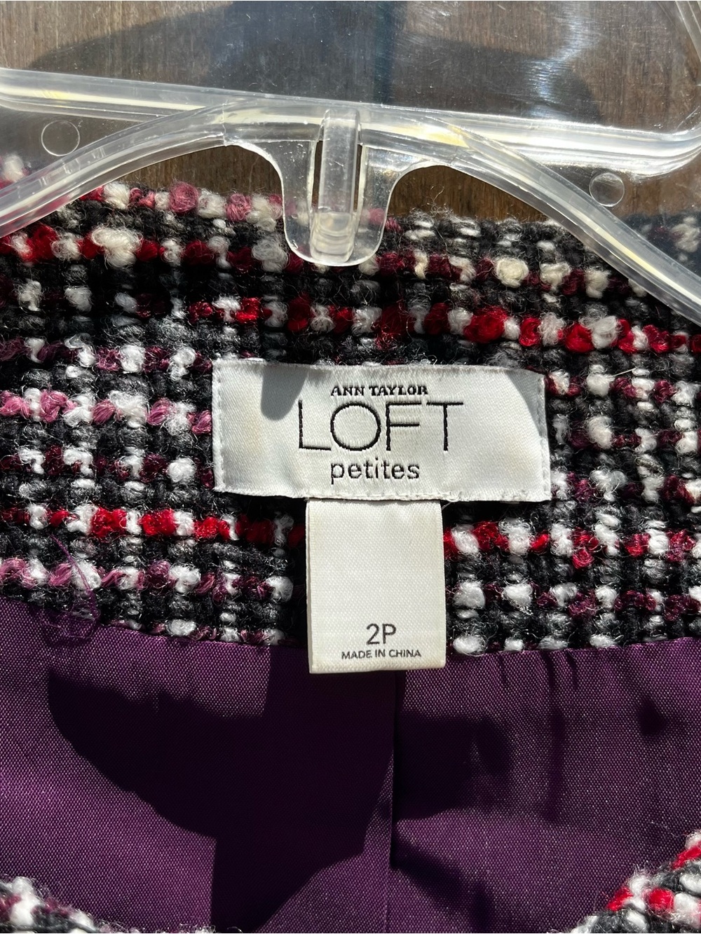 Loft Women’s Tweed Button-Front Jacket in Black & Pink Accepting Offers - Picture 6 of 6